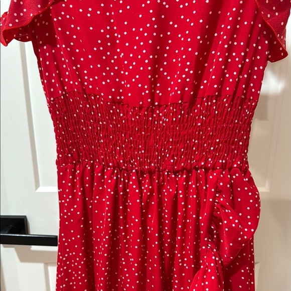 SHEIN Size XS Red Polka Dot Maxi Dress - Picture 8 of 12